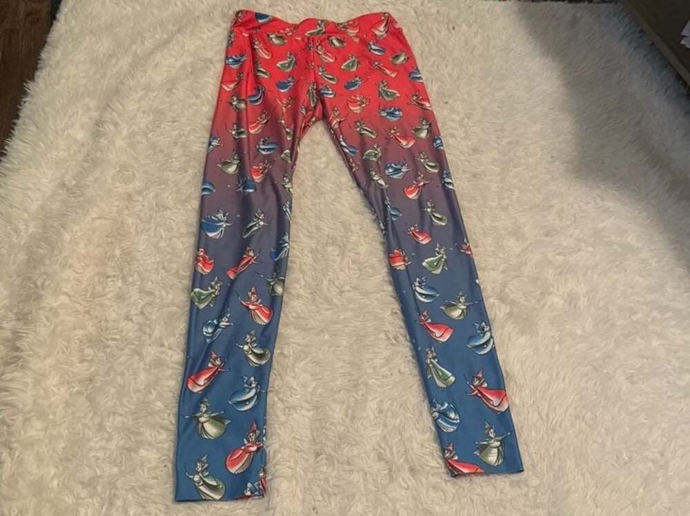 Disney Sleeping Beauty Three Fairies Ombre Leggings Flora Fauna Merryweather